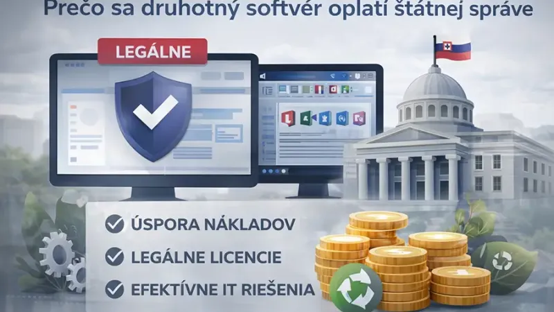 Prečo sa druhotný softvér oplatí štátnej správe: úspora, legalita a efektivita